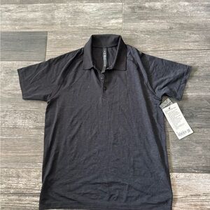 Lululemon Athletica Black Polo Shirt Performance Fabric